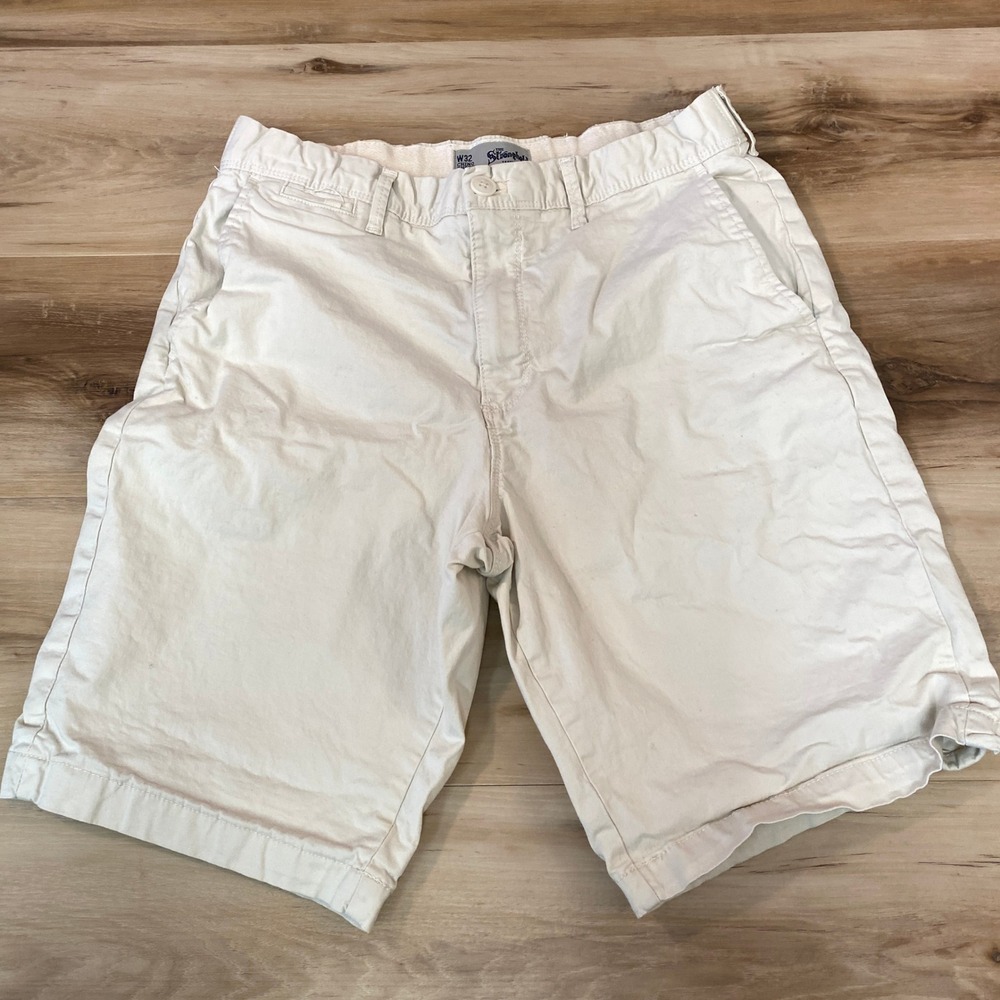 The Stronghold Los Angeles 1895 Mens Chino Shorts Cream W32 Stretch Cotton Twill